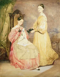Retrato de Florence Nightingale (1820-1910) y su hermana, Frances Partenope (d.1890) Lady Verney, siglo XIX